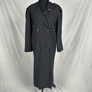 Vintage London Fog Black Lightweight Trench Coat Size 6